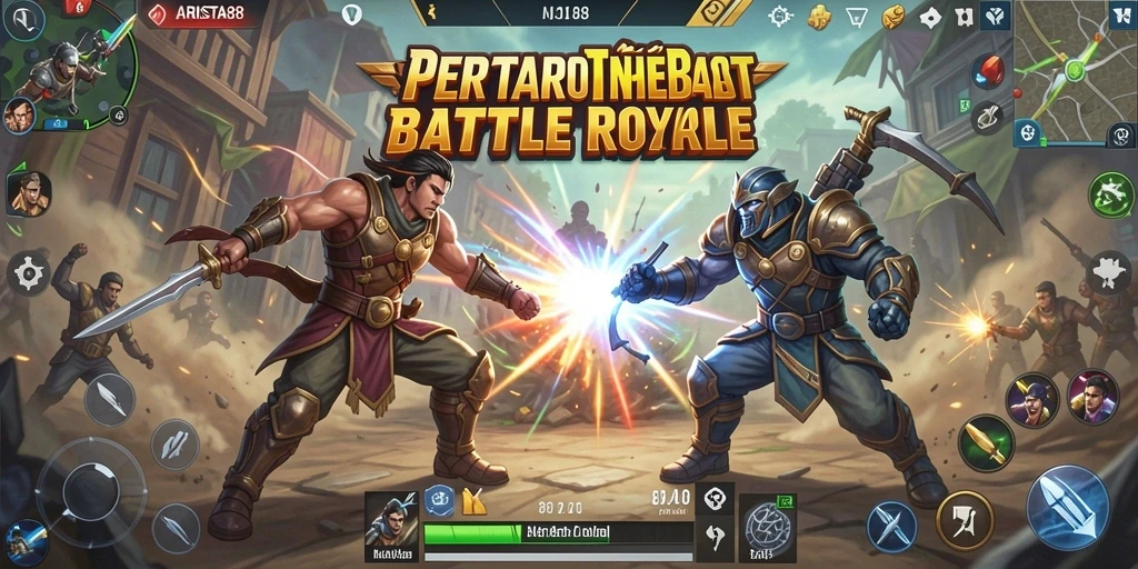 Screenshot ARISTA88 menampilkan aksi seru dalam pertempuran Battle Royale.