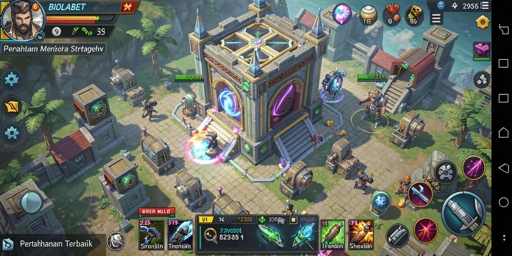 Screenshot gameplay BIOLABET menampilkan aksi seru permainan Tower Defense.