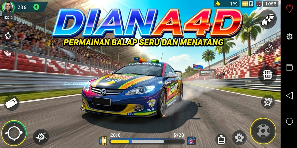 Tampilan gameplay balap yang mendebarkan di DIANA4D.