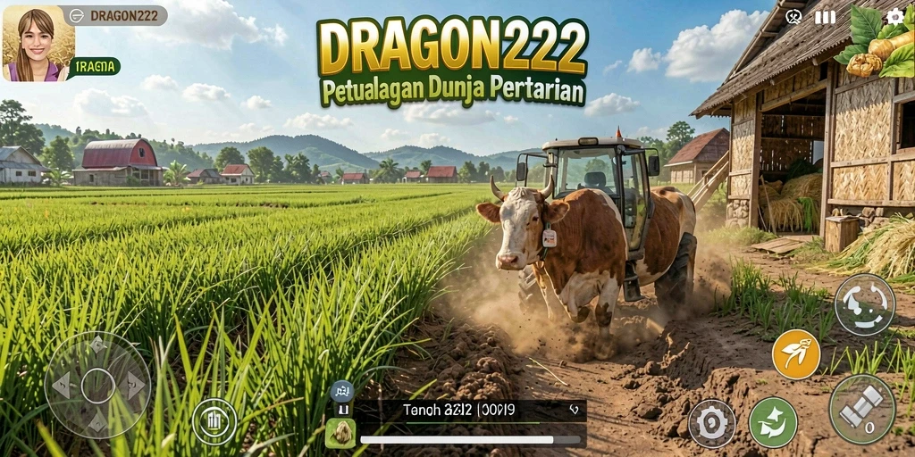 Tampilan gameplay <strong>DRAGON222</strong> yang menarik dan penuh warna dalam dunia pertanian.
