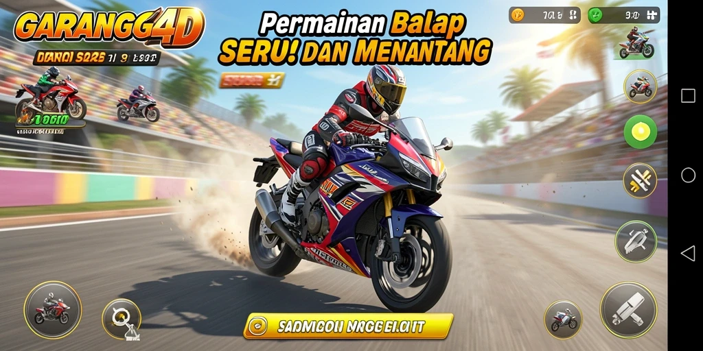 Screenshot GARANG4D menunjukkan aksi balapan motor yang menegangkan.