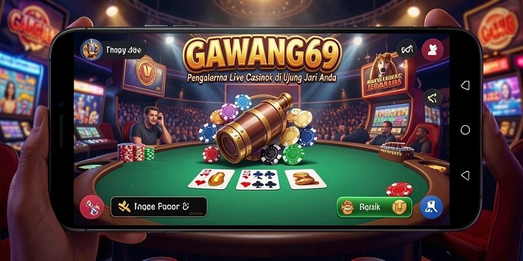 Tampilan gameplay GAWANG69 menampilkan dealer langsung dalam aksi permainan Live Casino.