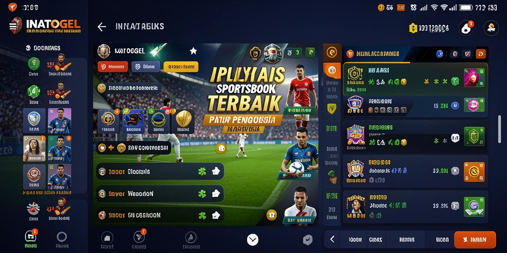 Tampilan aplikasi INATOGEL saat menikmati taruhan olahraga.