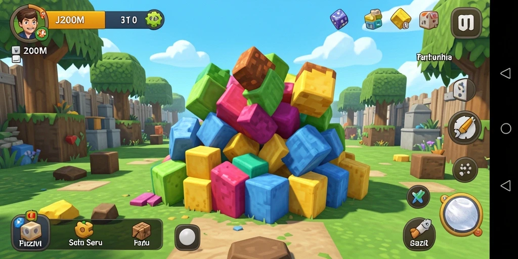 Screenshot menampilkan gameplay seru dari J200M dengan teka-teki yang menantang.