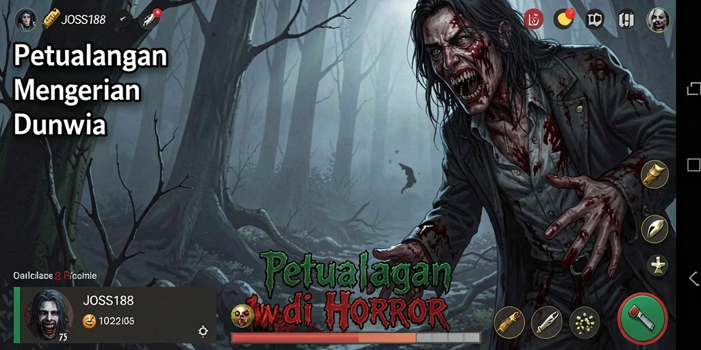 Screenshot menampilkan momen menegangkan dalam gameplay JOSS188.