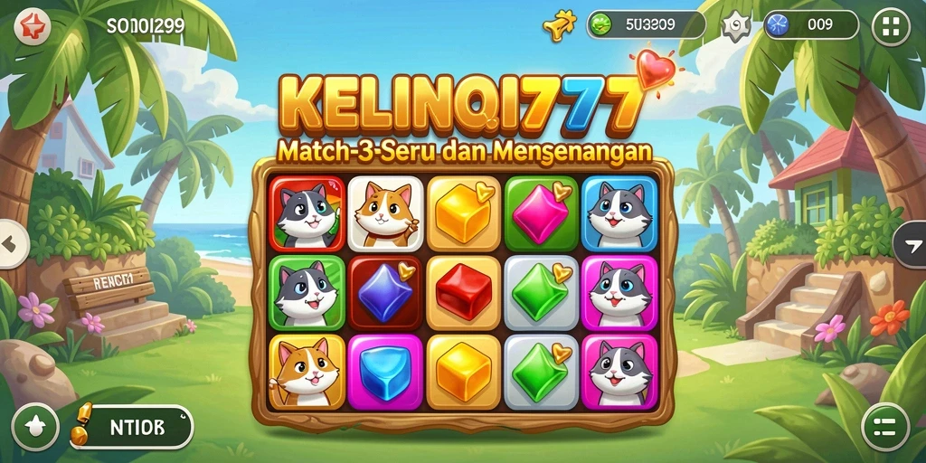 Tampilan gameplay KELINCI777 dengan aksi Match-3 yang menarik.