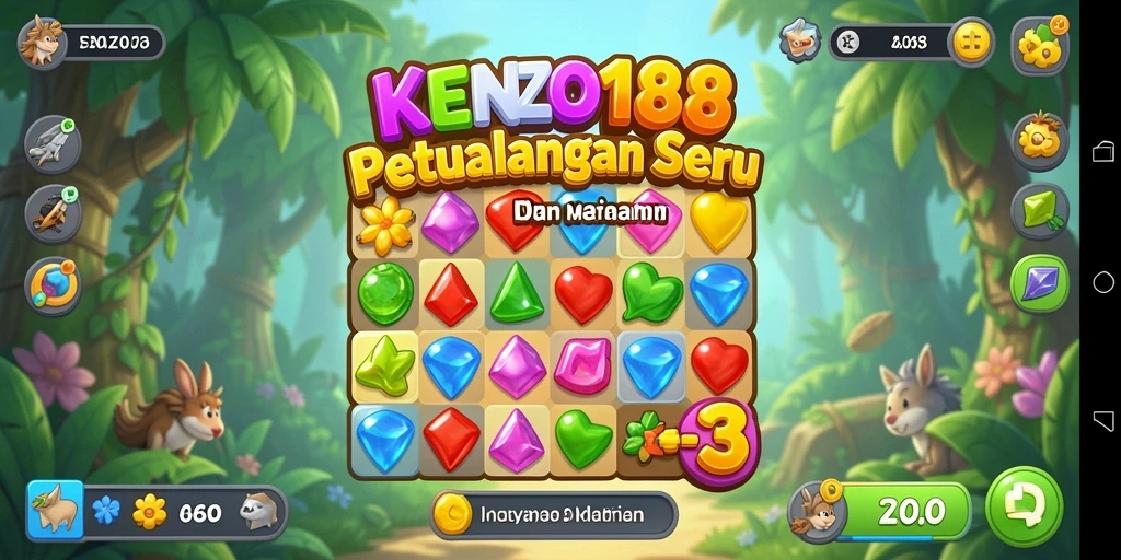 Tampilan gameplay seru KENZO188 dengan tantangan Match-3.