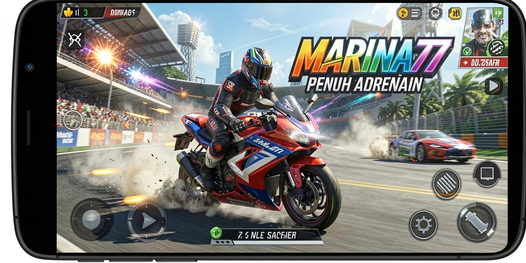 Tampak aksi balap motor yang menegangkan di MARINA77.