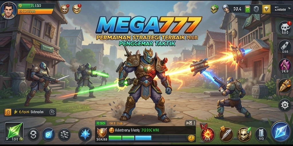 Tampilan gameplay MEGA777 yang menunjukkan pertempuran strategi yang intens dan menarik.