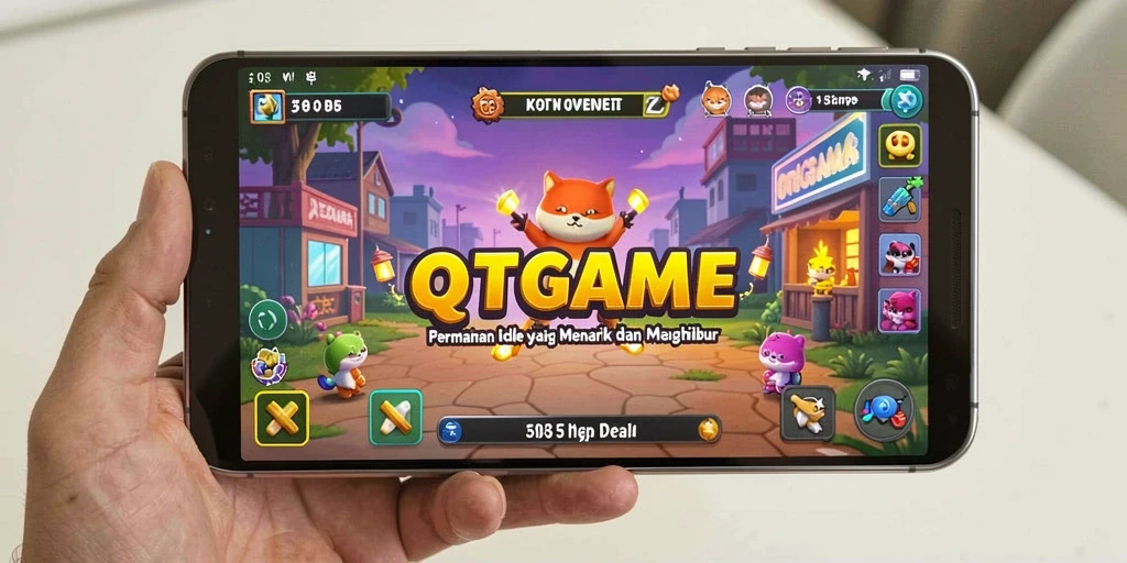 Tampilan gameplay QTGAME yang menarik dan penuh warna.