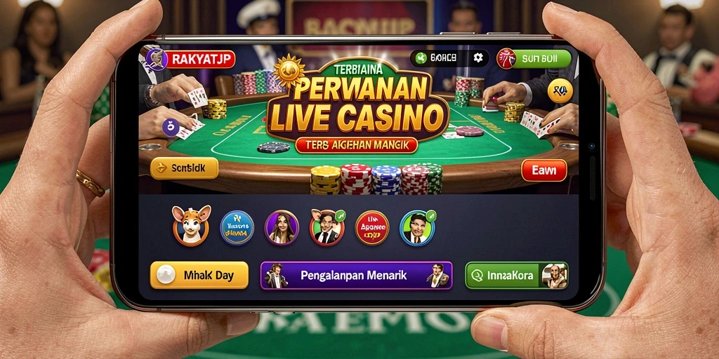 Tampilan gameplay Live Casino yang seru dan interaktif di RAKYATJP.