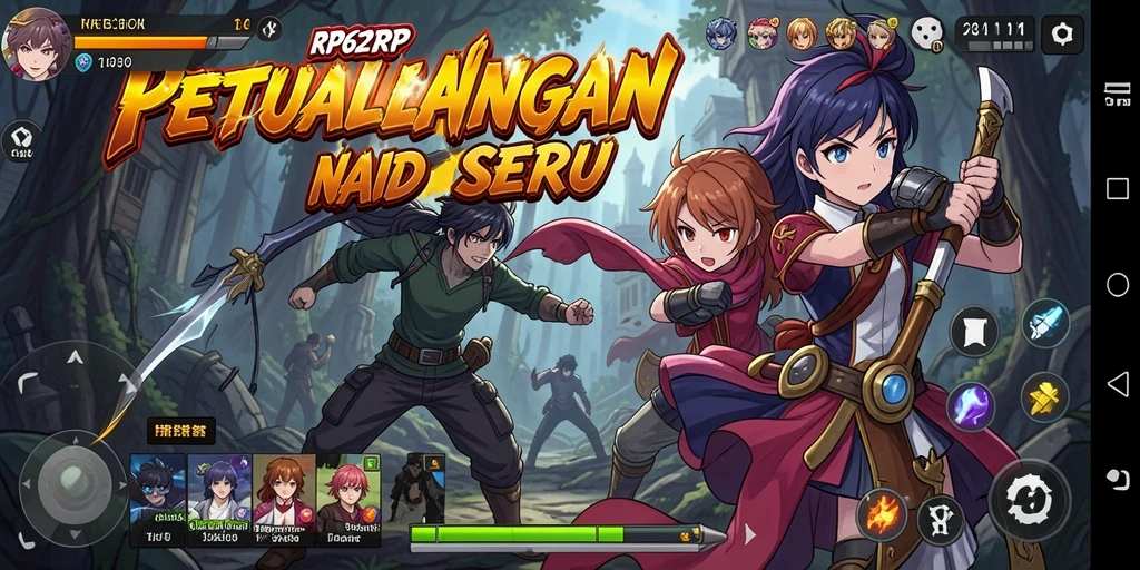 Screenshot RP62RP menampilkan karakter Anime dalam aksi dramatis.