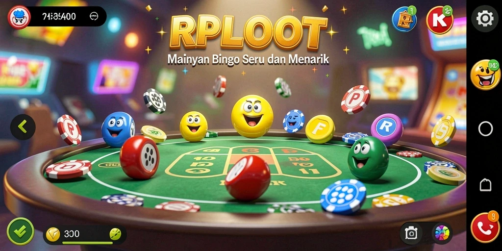 Screenshot gameplay RPLOOT yang menampilkan suasana permainan Bingo yang menyenangkan.
