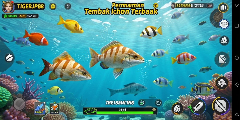 Tampilan gameplay Tembak Ikan yang seru di TIGERJP88.