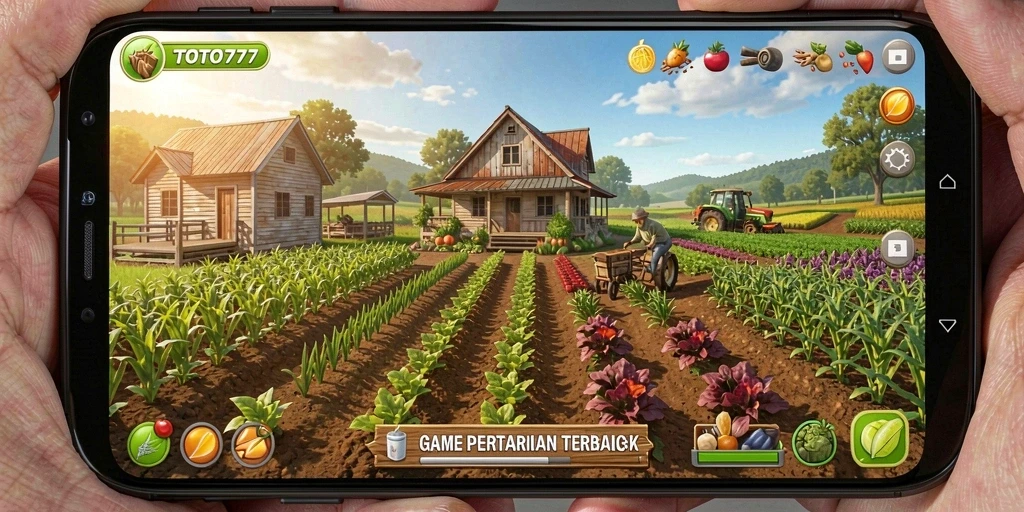Screenshot gameplay <strong>TOTO777</strong> menunjukkan petani sedang merawat tanaman.