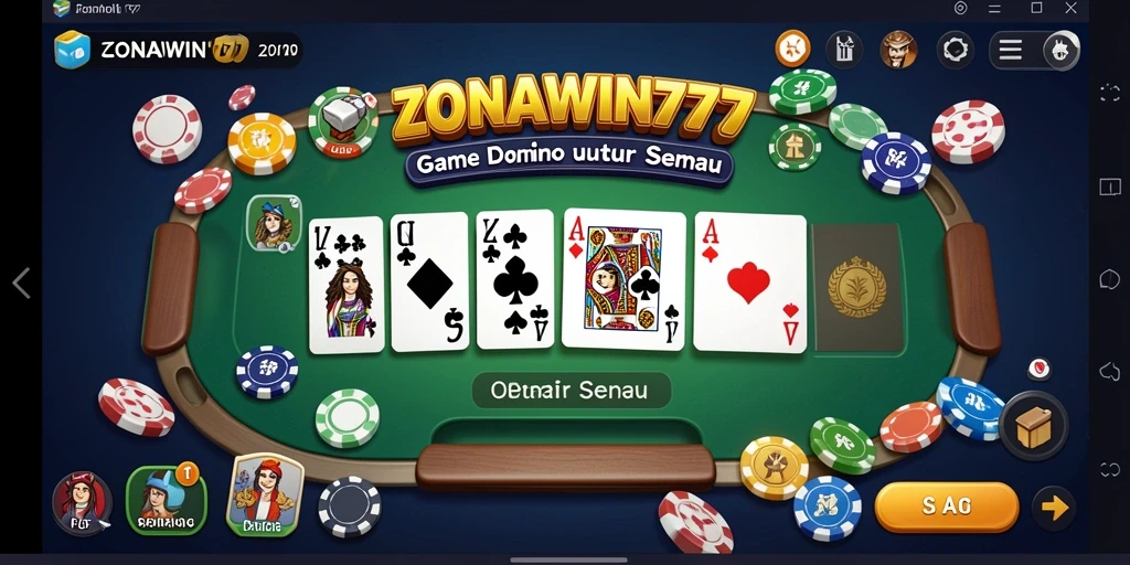 Tampilan gameplay seru ZONAWIN777 dalam permainan Domino.